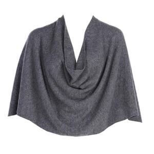 New Tina Stephens 100% Cashmere‎ Ruana Poncho Cape, Heather Charcoal OS